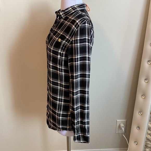 SuperDry Maya Supersize Shirt Black White Check - Picture 5 of 10